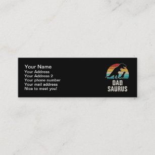Dadsaurus dad dinosaur vintage for father's day mini business card