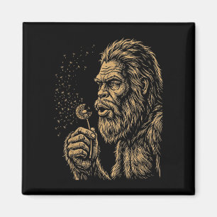 Dadsquatch bigfoot blowing dandelion vintage magnet