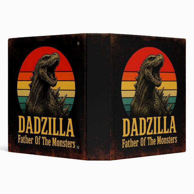 Dadzilla Father Of The Monsters Fathers Day 3 Ring Binder (Background)