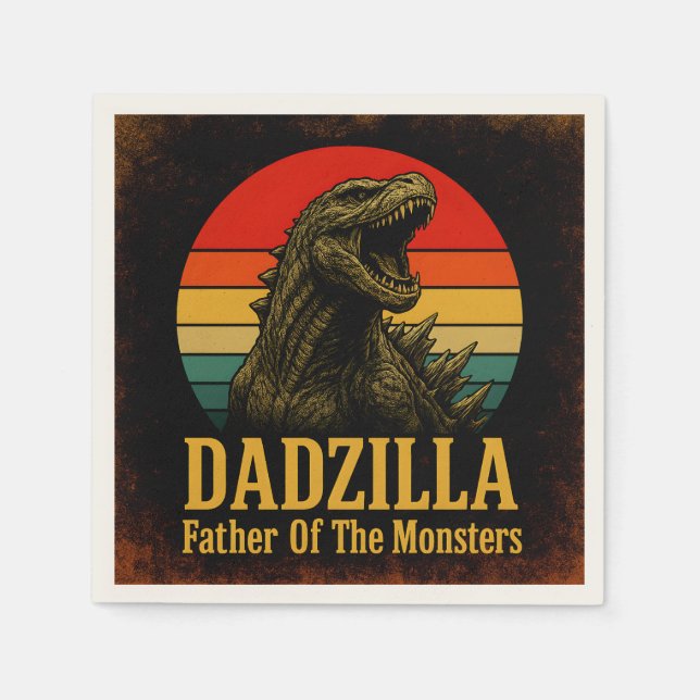 Dadzilla Father Of The Monsters Fathers Day Napkins (Front)