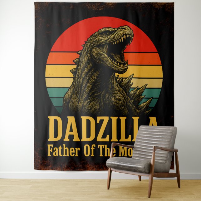 Dadzilla Father Of The Monsters Fathers Day Tapestry (In Situ)