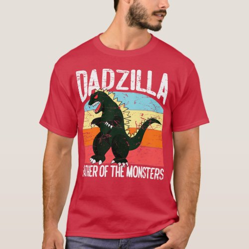 Dadzilla Father Of The Monsters Retro Vintage Suns T_Shirt
