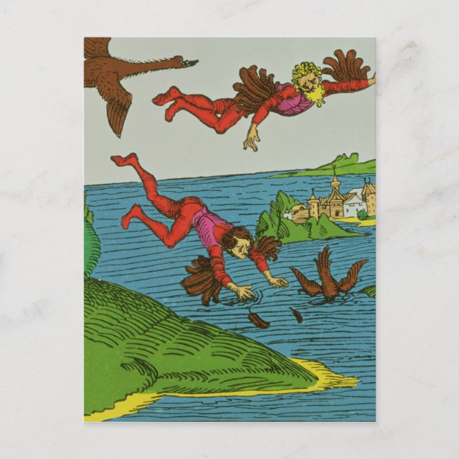 Daedalus and Icarus, 15th century Postcard (Front)