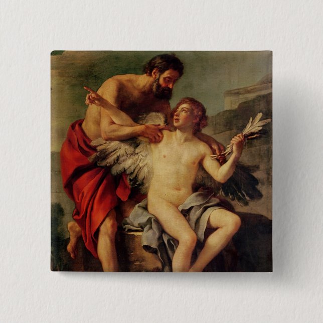 Daedalus Attaching Icarus' Wings, c.1754 Button (Front)