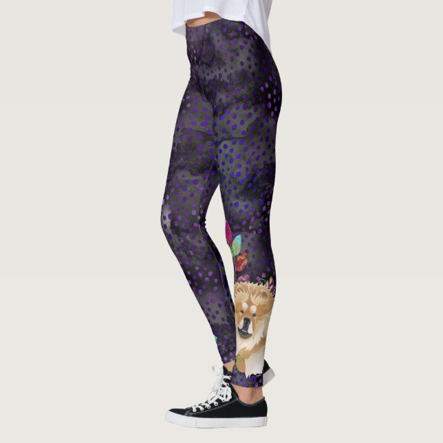 DAEJA VU Chow  (purple/magenta tones) leggings (Left)