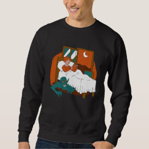 Daemon Hiding under a kids bed  Cool Retro Story Sweatshirt