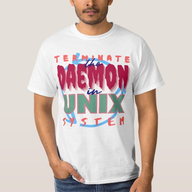 Daemon Process in Unix Systems T-Shirt (Front)