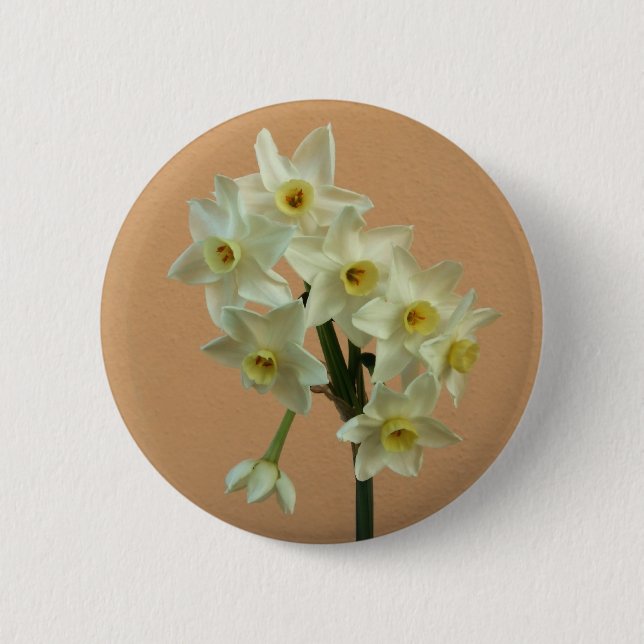 Daffodil Badge Pinback Button (Front)
