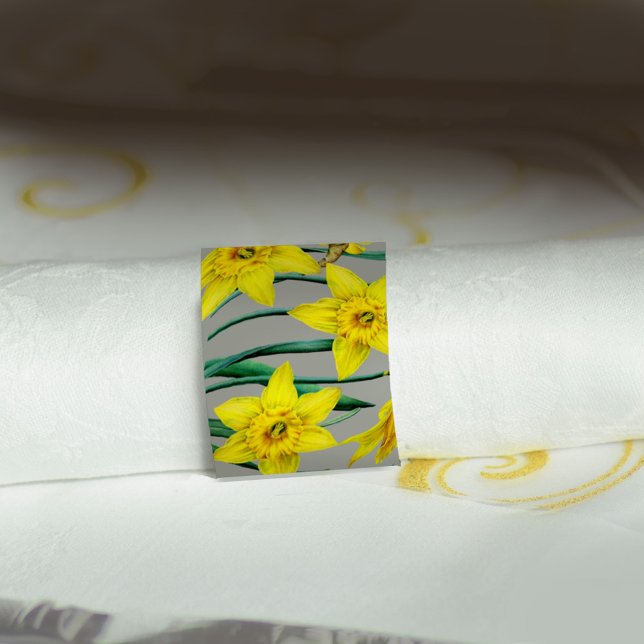 Daffodil blooming yellow spring art wedding napkin bands (Creator Uploaded)