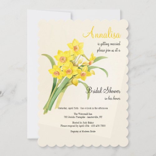 Daffodil Bouquet Bridal Shower Invitation