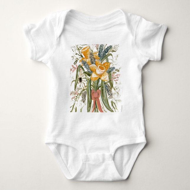 Daffodil Bouquet Products Baby Bodysuit (Front)