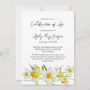 Daffodil Celebration of Life Funeral Invitation