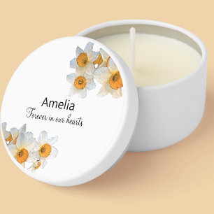 Daffodil Celebration of Life Keepsake Remebrance Mini Candle Favors