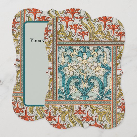 Daffodil chintz art nouveau flower wallpaper (Front/Back)