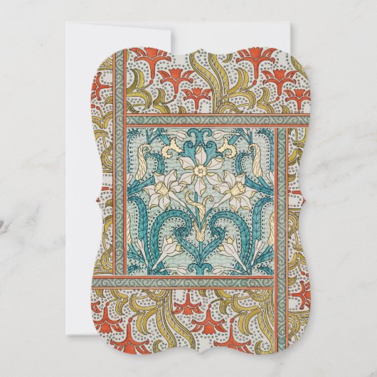 Daffodil chintz art nouveau flower wallpaper (Front)