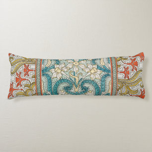 Daffodil chintz art nouveau flower wallpaper body pillow