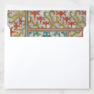 Daffodil chintz art nouveau flower wallpaper envelope liner