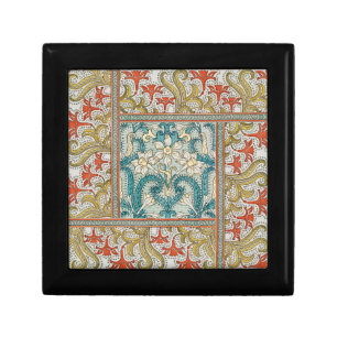 Daffodil chintz art nouveau flower wallpaper gift box