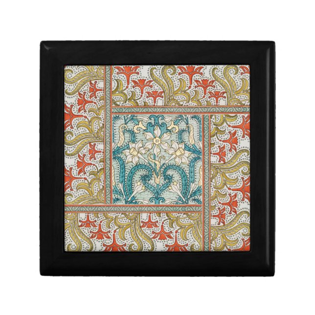 Daffodil chintz art nouveau flower wallpaper gift box (Front)