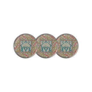 Daffodil chintz art nouveau flower wallpaper golf ball marker