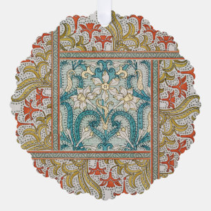 Daffodil chintz art nouveau flower wallpaper ornament card