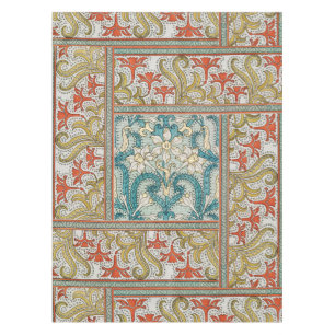 Daffodil chintz art nouveau flower wallpaper tablecloth