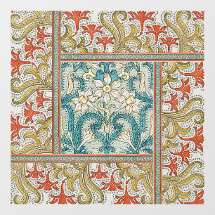 Daffodil chintz art nouveau flower wallpaper window cling