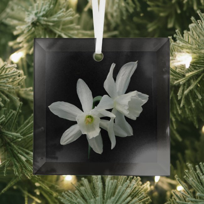 Daffodil Christmas Beveled Glass Ornament