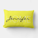 Daffodil Color Home Monogram Lumbar Pillow at Zazzle