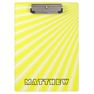 Daffodil Color Stripe Funky Pattern Clipboard