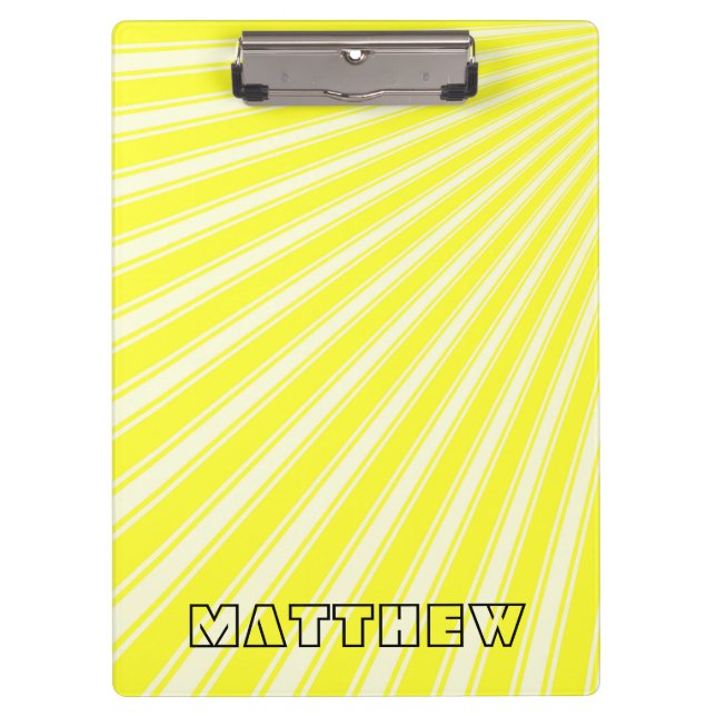 Daffodil Color Stripe Funky Pattern Clipboard (Front)