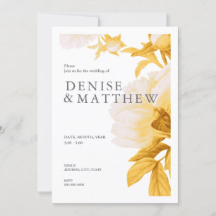Daffodil Coloured Wedding Invitation