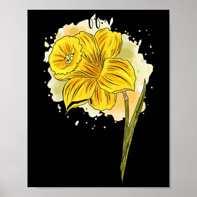 Daffodil Daffodils Flowers Floral Spring Easter Da Poster (Front)