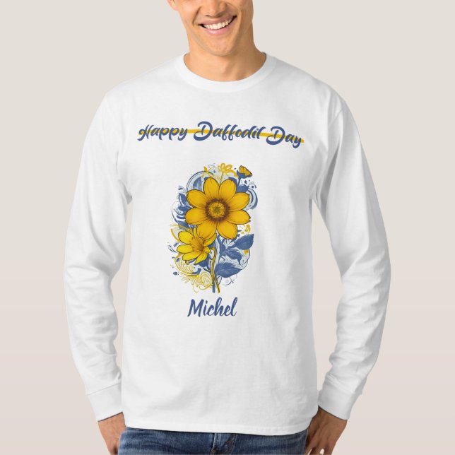 Daffodil Day - Daffodil Cancer Awareness Flower T-Shirt (Front)
