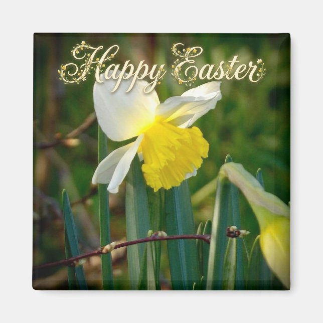Daffodil & Easter wishes Magnet (Front)