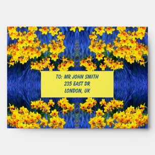 Daffodil Envelope in Blue and Yellow