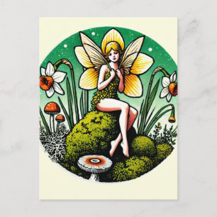 Daffodil Fairy Spring Fairies Flower Garden Postcard