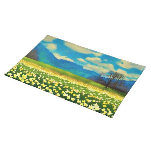 Daffodil field _ painting cloth placemat