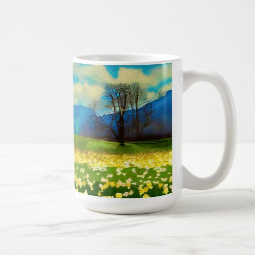 Daffodil field _ painting coffee mug