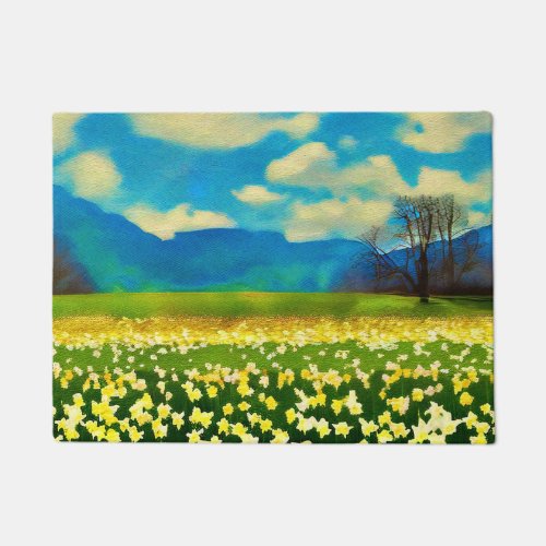 Daffodil field _ painting doormat