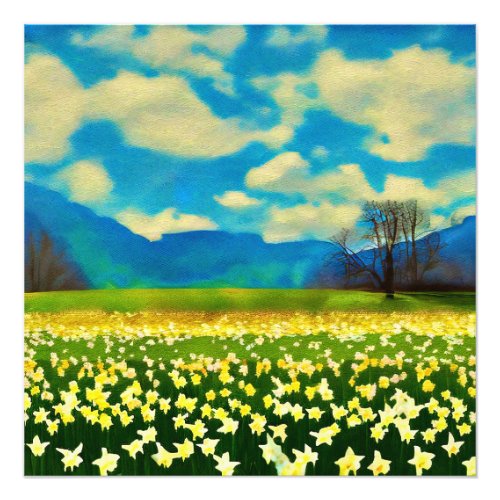 Daffodil field _ painting photo print