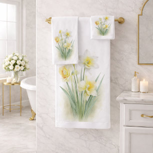 Daffodil Floral Bath Towel Set