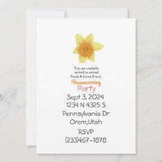 Daffodil Floral Housewarming Party Invitation