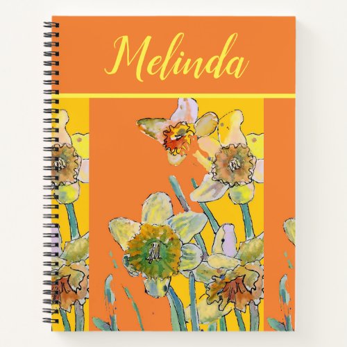 Daffodil Floral Watercolor Notebook Journal