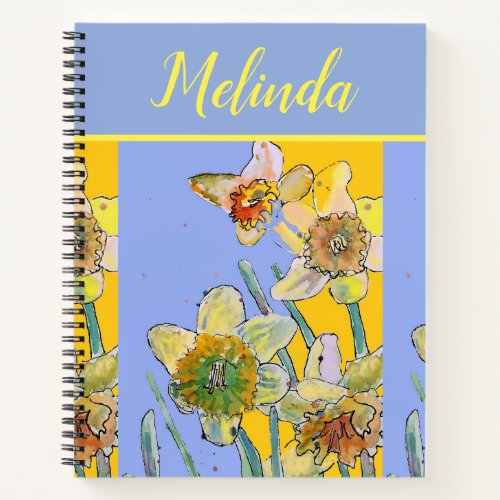Daffodil Floral Watercolor Notebook Journal