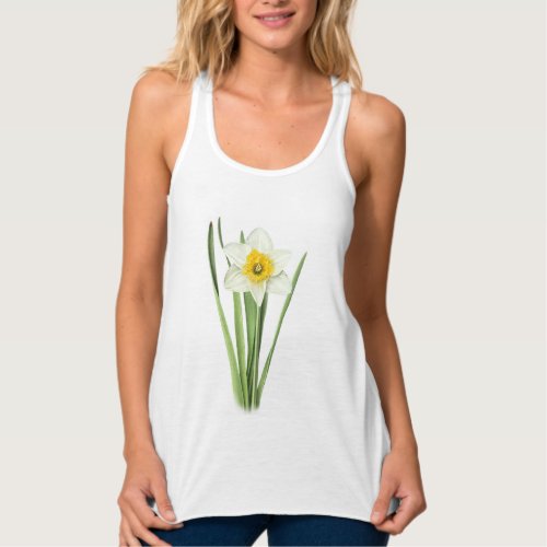 Daffodil Flower Botanical Art Design Tank Top