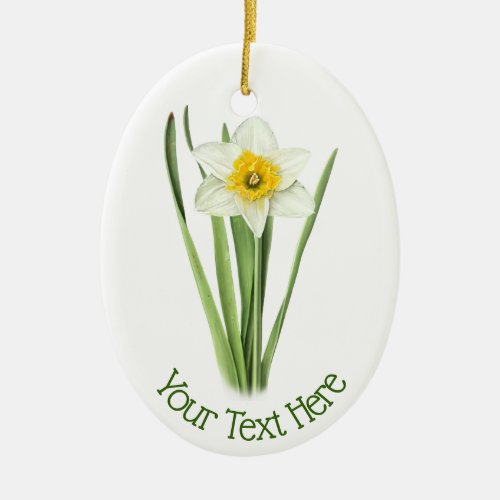 Daffodil Flower Ceramic Ornament
