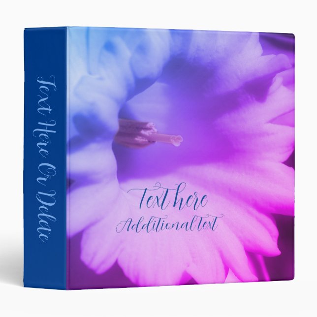 Daffodil Flower Close Up Tinted Personalized 3 Ring Binder (Front/Spine)