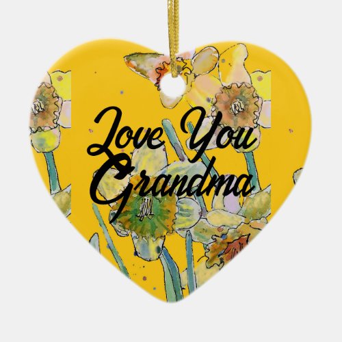 Daffodil Flower Floral Love You Grandma Decoration