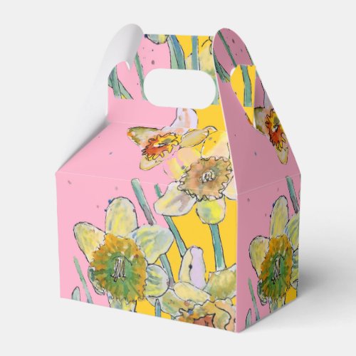 Daffodil Flower Painting floral Birthday Cake Box